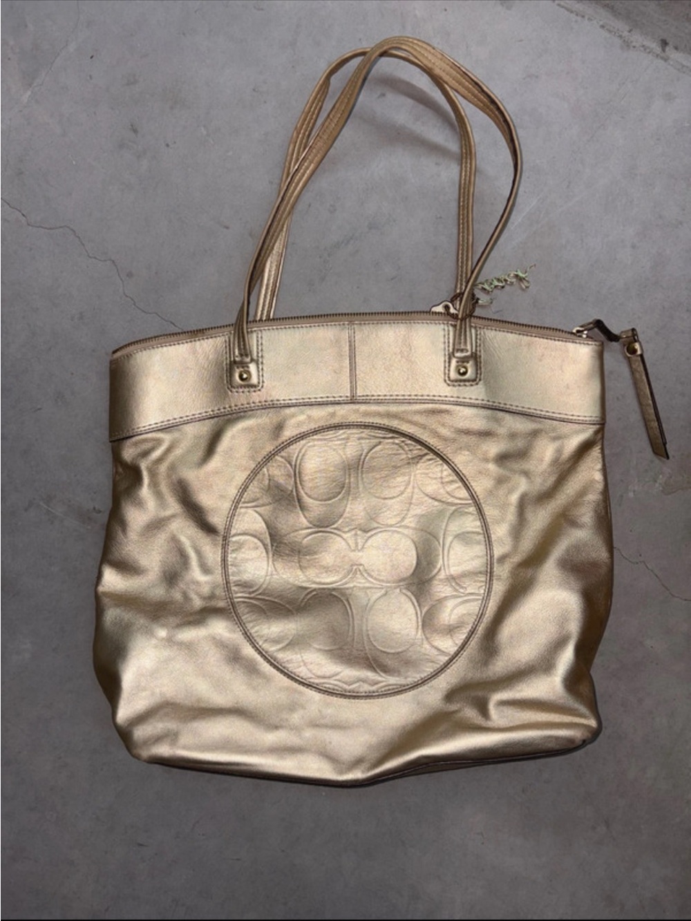 Coach Metallic Gold Shoulder Tote